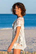 Load image into Gallery viewer, White Lace Scallop Trim Tunic