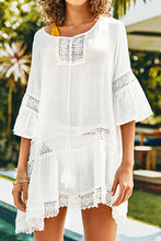 Load image into Gallery viewer, White Ruffled Tunic Cover Up
